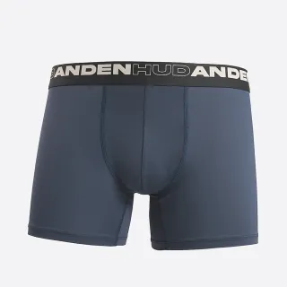 【Anden Hud】男款_吸濕排汗機能系列．長版腰帶平口內褲(湛藍-框字緊帶)