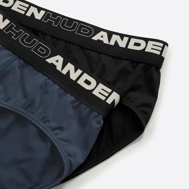 【Anden Hud】男款_吸濕排汗機能系列．腰帶三角內褲(黑-框字緊帶)