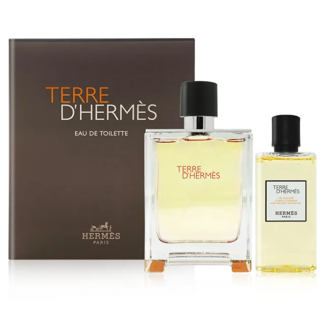 【Hermes 愛馬仕】大地男性淡香水禮盒(國際航空版-淡香水100ml+沐浴露80ml)