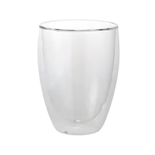 【Just Home】清透雙層隔熱耐熱玻璃杯350ml(杯 玻璃杯 耐熱玻璃)