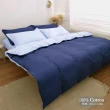 【LUST】素色簡約 極簡風格/雙藍【四件組B】100%純棉/雙人5尺床包/歐式枕套X2 含薄被套X1(台灣製造)