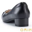 【ORIN】質感羊皮馬銜釦尖頭低跟鞋(黑色)
