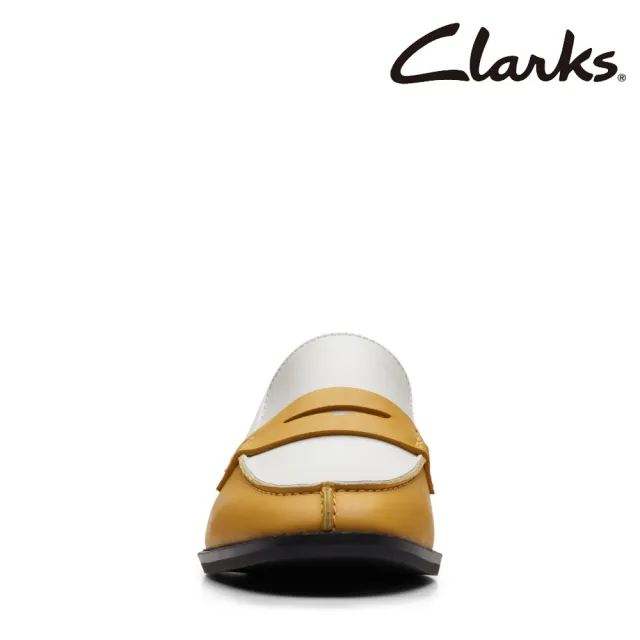 【Clarks】女鞋Yellow Leather經典雙色樂福便士鞋 黃色(CLF70367D)