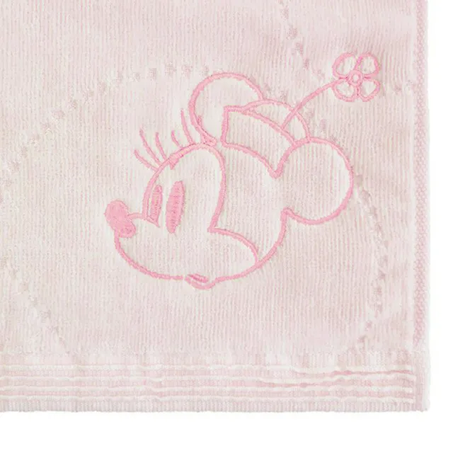 【Marushin 丸真】迪士尼 刺繡純棉小方巾 米妮 簡簡單單