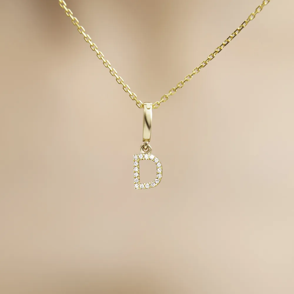 【Olivia Yao Jewellery】18K金 鑽石字母D 吊墜(HAUTE Collection/送禮/客製化)