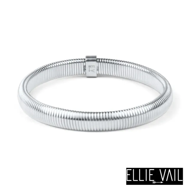 【ELLIE VAIL】邁阿密防水珠寶 立體蛇紋銀色伸縮手環 Wren Coil(防水珠寶)
