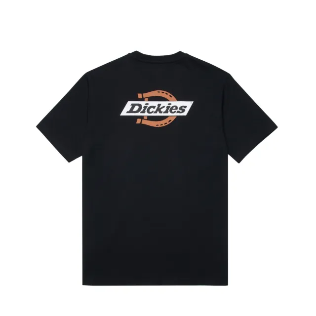 【Dickies】男女款黑色純棉品牌經典Logo印花舒適柔軟短袖T恤｜DK012962J47