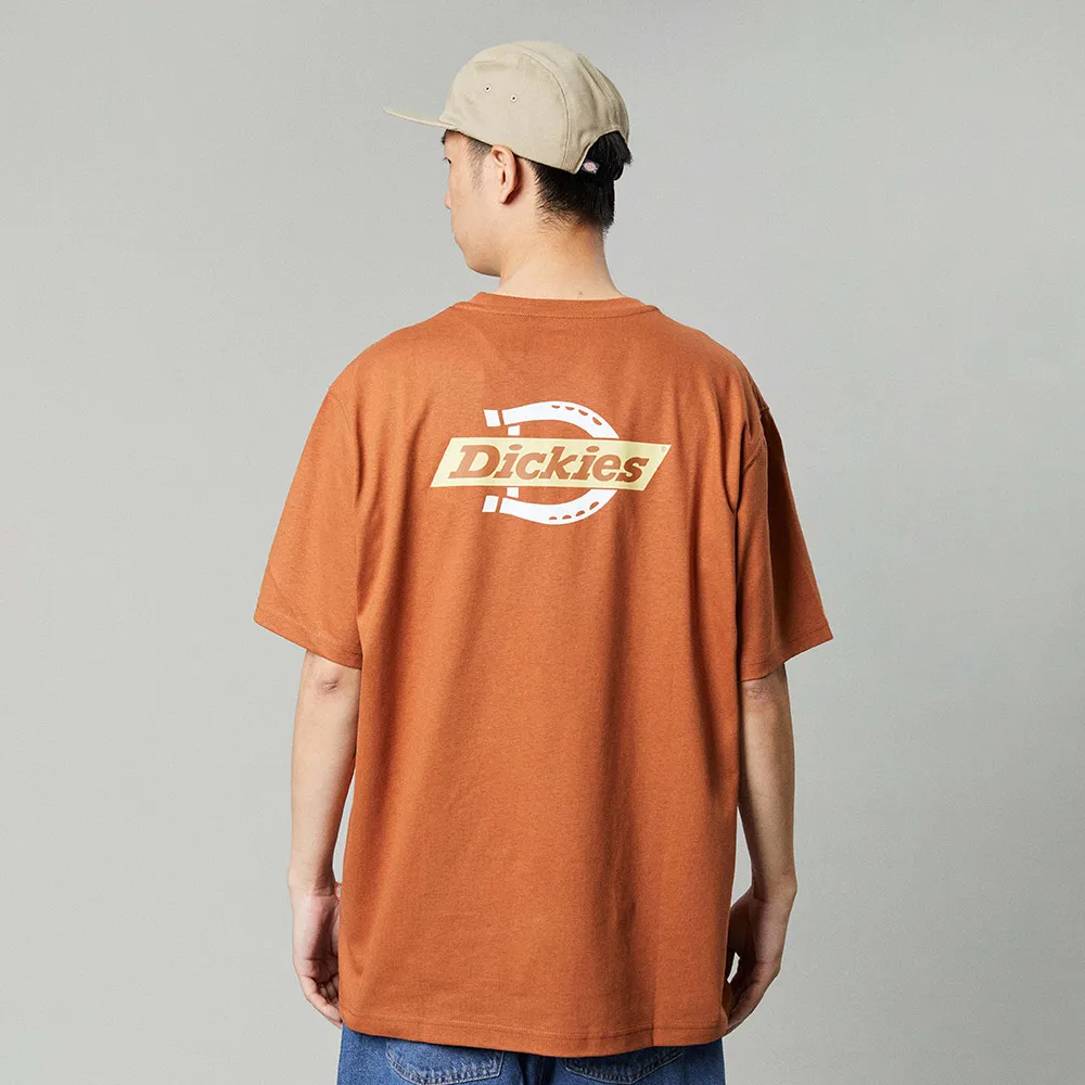 【Dickies】男女款摩卡棕純棉品牌經典Logo印花舒適柔軟短袖T恤｜DK012962H16