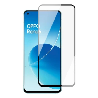 OPPO RENO6 高品質9D玻璃鋼化膜黑邊透明保護貼玻璃貼(Reno6保護貼Reno6鋼化膜)