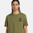 【Timberland】男款暗綠色背面 Logo 短袖T恤(A42Q5EG5)