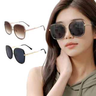 【ALEGANT】魅力時尚金屬設計方框墨鏡/UV400太陽眼鏡(設計師台灣品牌/露營用品/精緻輕奢穿搭)
