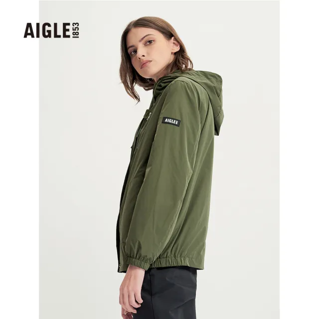 【AIGLE】女 抗UV防潑外套AG-3A249A080 軍綠(女裝 抗UV外套 防潑水外套)