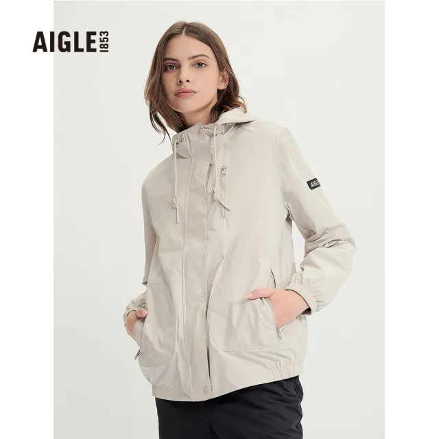 【AIGLE】女 抗UV防潑外套AG-3A249A138 淺卡其(女裝 抗UV外套 防潑水外套)