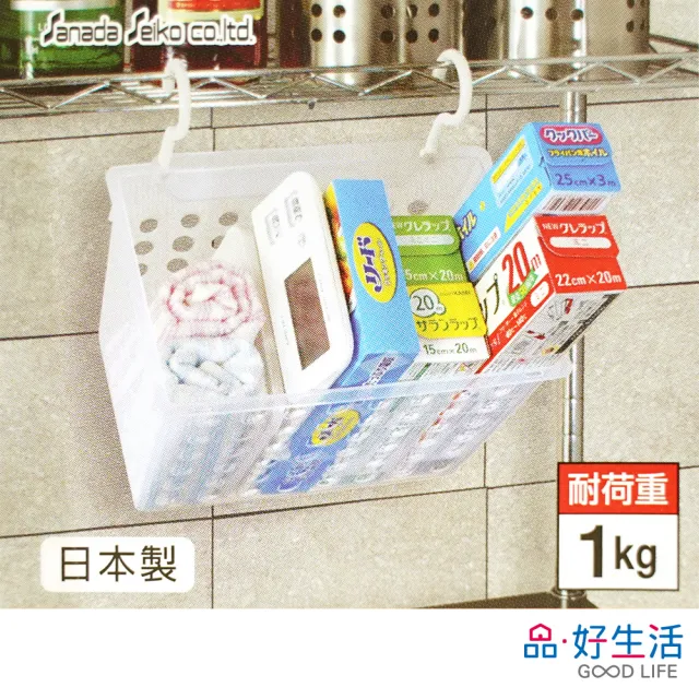 【GOOD LIFE 品好生活】日本製 多用途雙耳吊掛收納籃（透明）(日本直送 均一價)