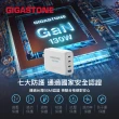 【GIGASTONE 立達】130W GaN氮化鎵四孔充電器黑+C to C 100W快充傳輸線(iPhone15/MacBook筆電/快充充電頭)