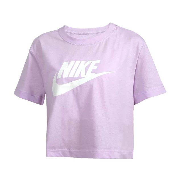 NIKE 耐吉 女短款T恤-休閒 慢跑 運動 上衣 馬卡龍紫 NIKE 耐吉 女短款T恤-休閒 慢跑 運動 上衣 馬卡龍紫