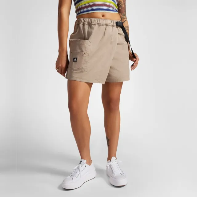 【CONVERSE】WOVEN FESTIVAL SKORT 短褲 褲裙 女 棕色(10026396-A01)