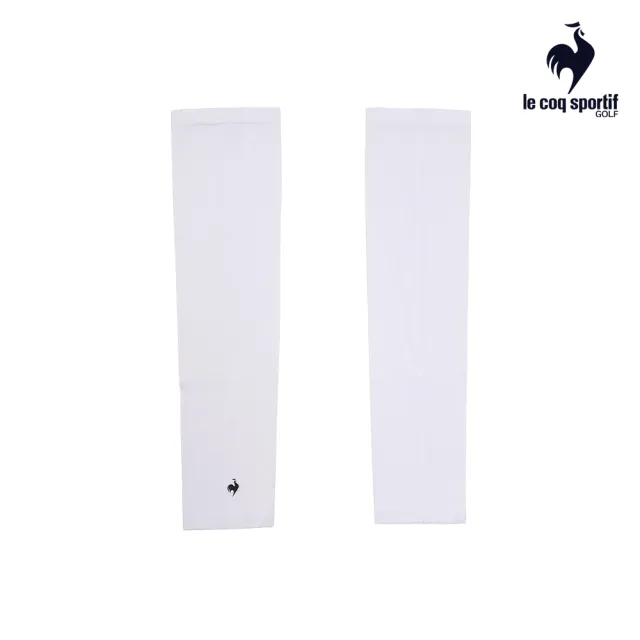 【LE COQ SPORTIF 公雞】高爾夫系列 男款白色舒適冷感基本款袖套 QGT0R742