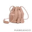 【RABEANCO】真皮荔枝紋經典束口水桶包(粉色)