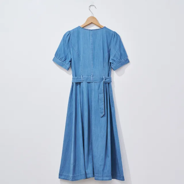 【IENA】天絲牛仔V領洋裝(#4274005 V領牛仔洋裝 淺藍色)