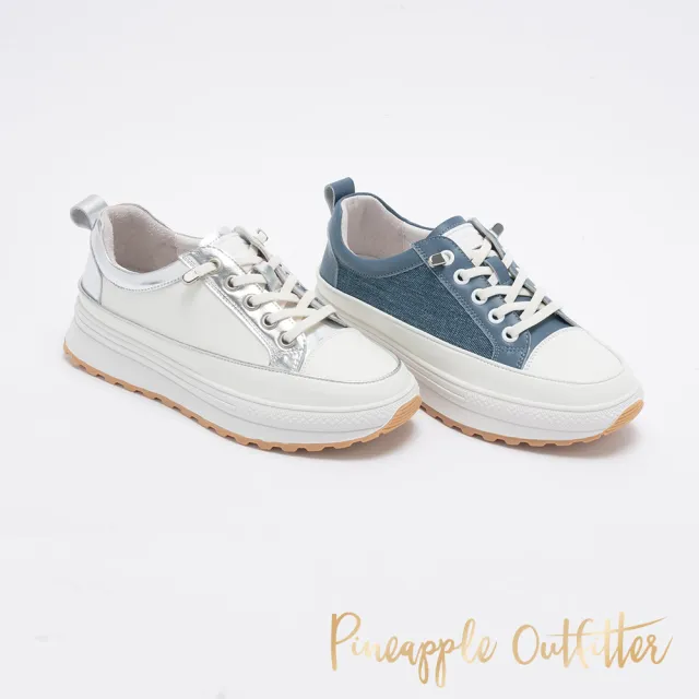 【Pineapple Outfitter】KEKOA 厚底綁帶撞色休閒鞋(白色)