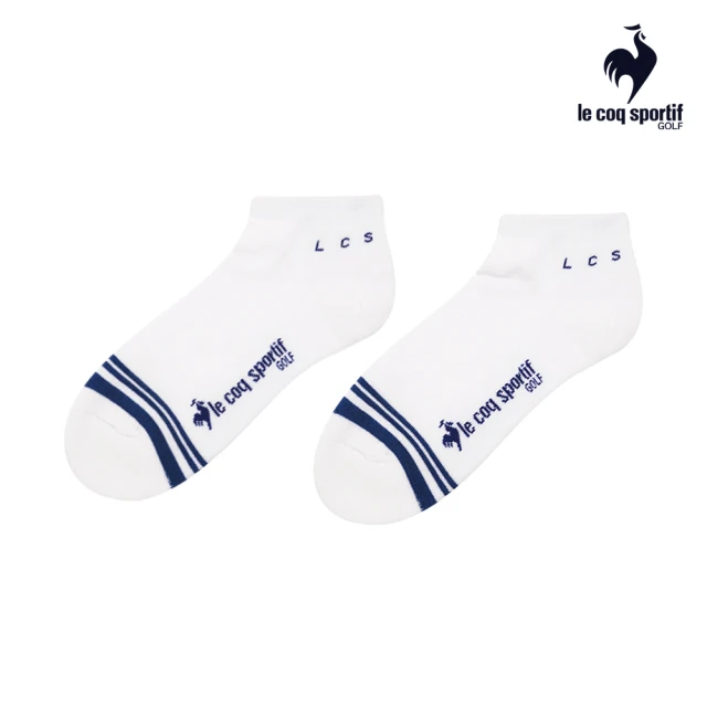 LE COQ SPORTIF 公雞 高爾夫系列 男款白色LCS基本款舒適踝襪 QGT0K011