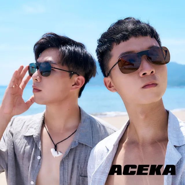 【ACEKA】台灣製墨鏡俐落方形琥珀棕磁吸式夾片(METRO 夾式系列)