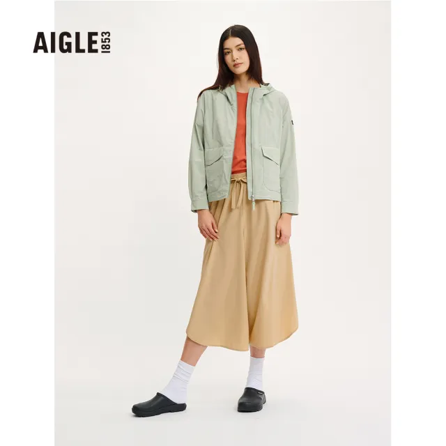 【AIGLE】女抗UV防潑外套AG-4P253A244 淺綠(女裝 抗UV外套 防潑水外套)