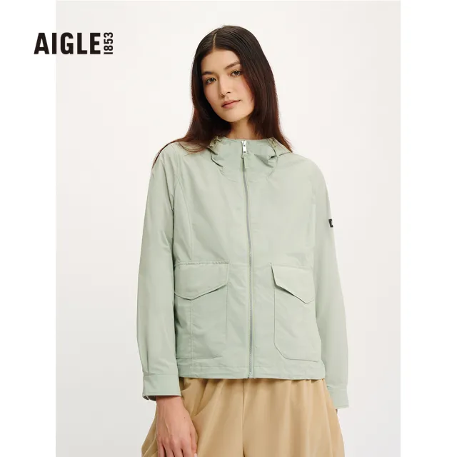 【AIGLE】女抗UV防潑外套AG-4P253A244 淺綠(女裝 抗UV外套 防潑水外套)