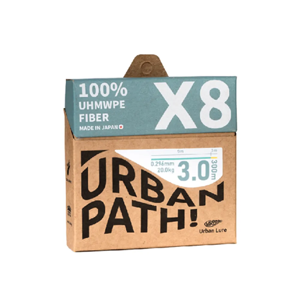 【RONIN 獵漁人】日本製 URBAN PATH X8 300M 1.2-3.0號 雙塗層PE線(100%日本原料採用 路亞 溪流 岸拋 母線)