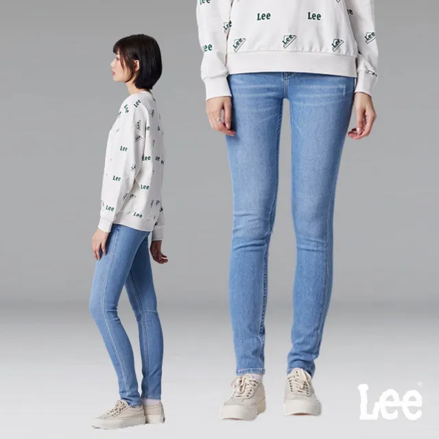 【Lee】出清品-女裝 牛仔褲 / 418 中腰合身窄管 淺藍洗水(LL220325662)
