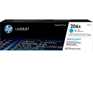 【HP 惠普】官方直營 206X 高列印量青色原廠雷射列印碳粉匣(W2111X)