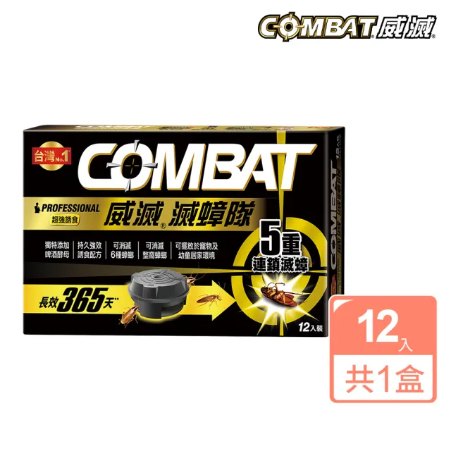 【Combat 威滅】滅蟑隊 超強誘食 1gx12入(除蟑螂藥-啤酒酵母)