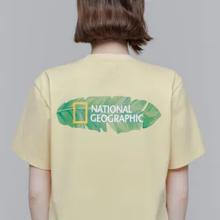 【National Geographic 國家地理】男女同款 COOL MAX 圖案涼感短袖上衣 - 奶油黃色(涼感/環保/男女同款)