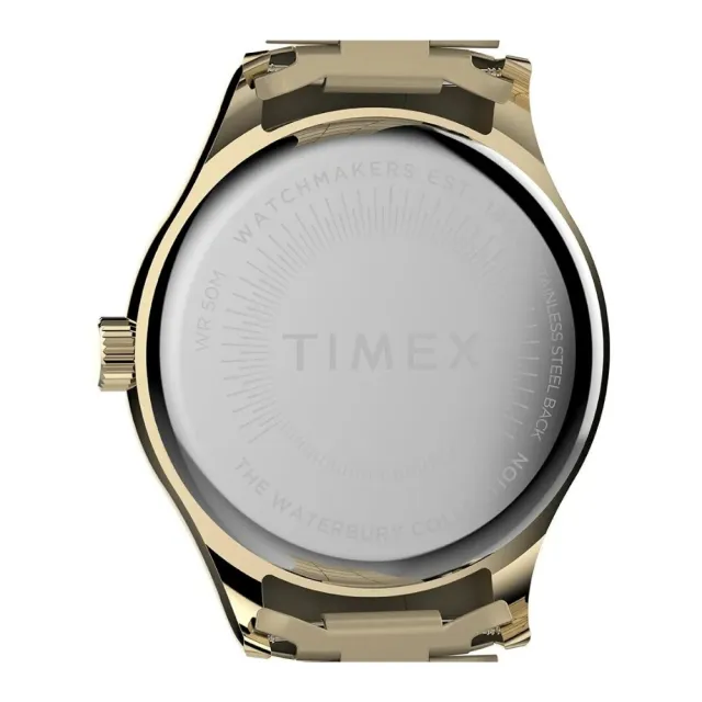 【TIMEX】天美時 Waterbury 34毫米經典不鏽鋼手錶 藍x金 TXTW2W40300