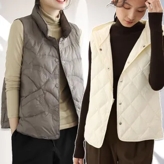【ACheter】輕薄保暖夾棉連帽馬甲背心氣質寬鬆無袖短版外套#119327(3款任選)