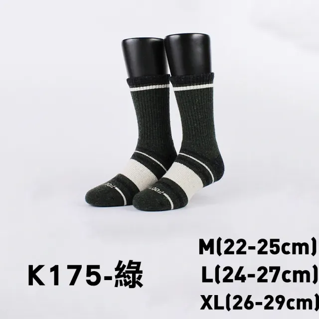 【FOOTER除臭襪】2入組-羊毛機能保暖登山襪-4色可選(K175)