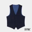【SST&C 新品９折】藏青格紋可機洗裁縫版西裝背心0512309004