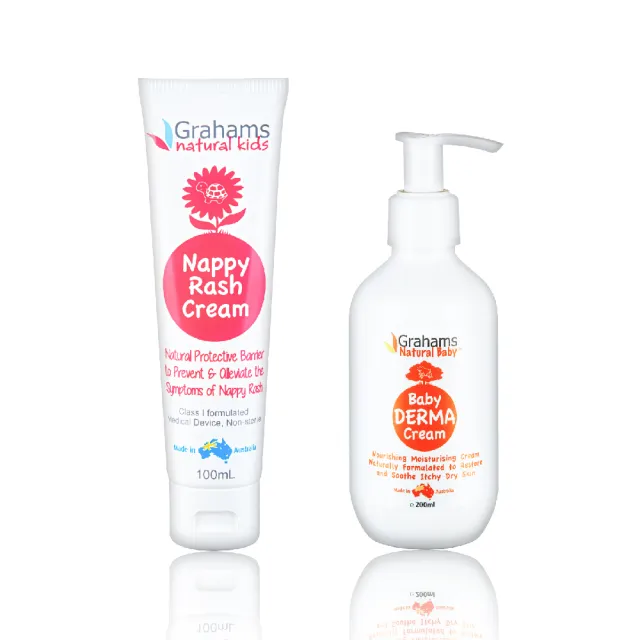 【Grahams 珂然】嬰兒屁屁霜100ml+嬰兒舒敏潤膚霜200ml(屁屁膏/修護/乳液/滋潤/保濕)