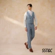【SST&C 新品９折】可機洗系列天藍威爾斯格紋修身西裝背心0512403005