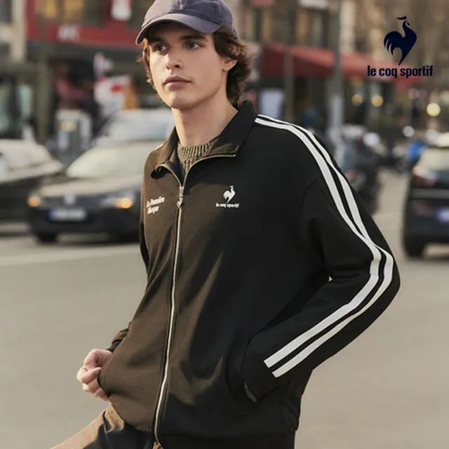 【LE COQ SPORTIF 公雞】運動基礎立領外套 男款-黑色-LKT61565