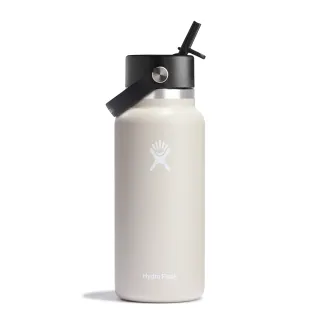 【Hydro Flask】32oz/946ml 寬口 吸管 提環 保溫瓶 燕麥色(保溫 保冰 保冷 大容量 手搖杯)
