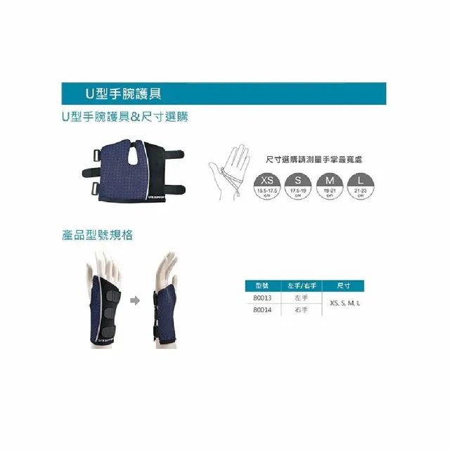 【海夫健康生活館】樂塑 肢體裝具 未滅菌 台北智慧材料 樂塑手護系列 U型手腕護具 媽媽手 XS號