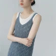 【Queenshop】女裝 V型鏤空造型針織長版細肩外罩-淺藍 現+預 01013284