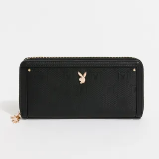 【PLAYBOY】拉鍊長夾  Brilliant系列(黑色)
