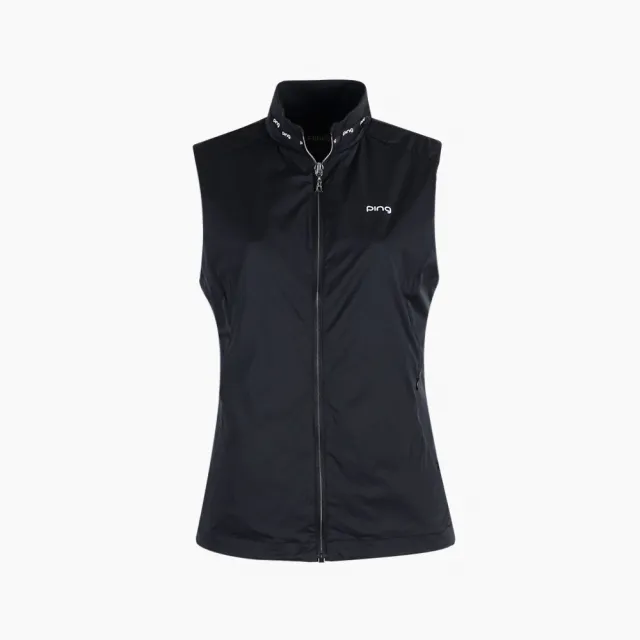 【PING】女款防潑水防曬抗UV高爾夫薄背心-黑(GOLF/RB24115-88)