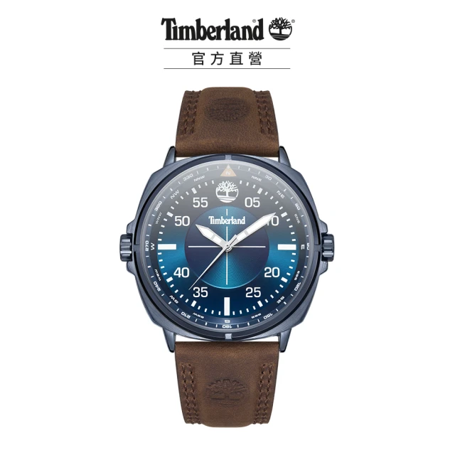 Timberland 男款 WILLISTON系列 戶外潮流腕錶 皮帶-藍/深棕47mm(TDWGA2132001)