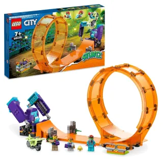 【LEGO 樂高】城市系列 60338 衝撞黑猩猩特技環形跑道(摩托車? 玩具車)S
