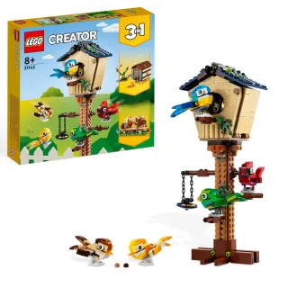 【LEGO 樂高】創意百變系列3合1 31143 鳥屋(蜂巢 公園長椅上的刺蝟和松鼠)S