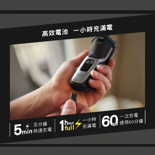 【Philips 飛利浦】Series 3000電動刮鬍刀/電鬍刀(S3241/12)